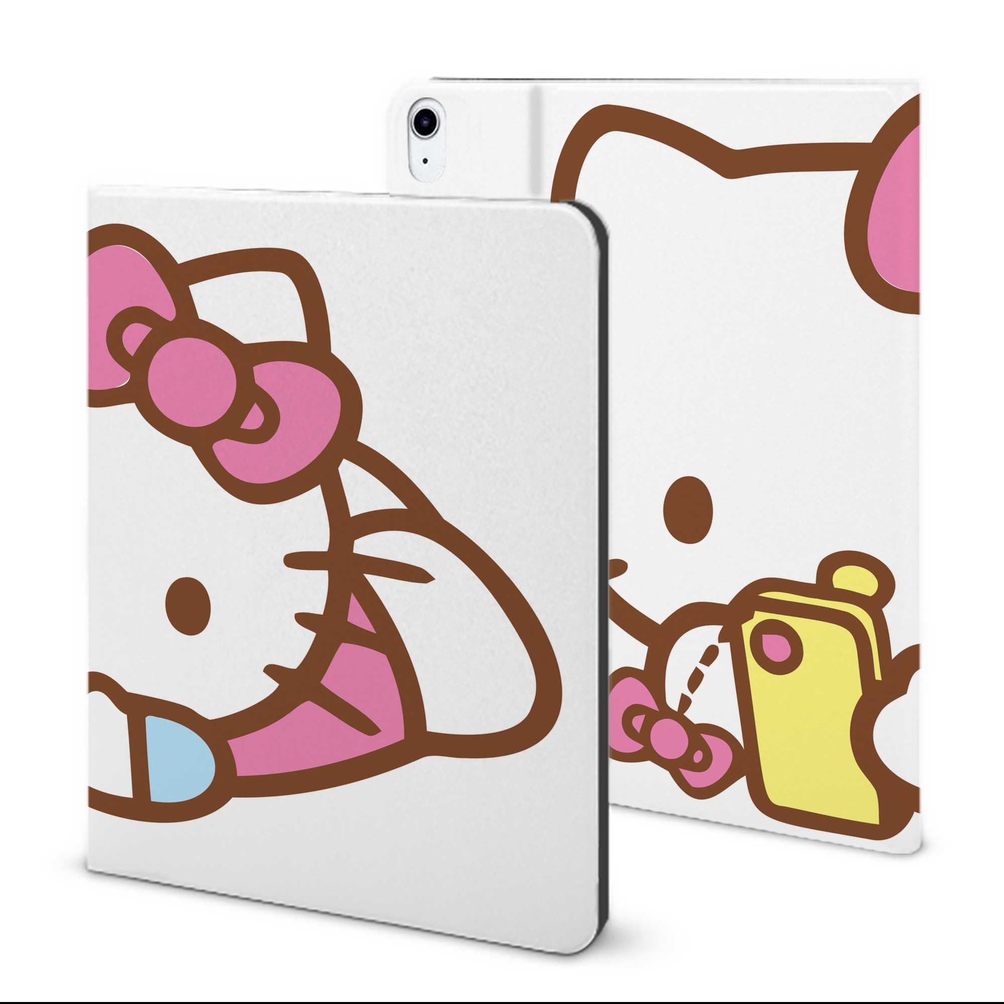（画像用） Hello Kitty ハローキティ IPad ケース ブック型 PUレザー TPU 耐衝撃 軽量 薄型 ペン収納なし 全面保護 IPad 各モデル対応